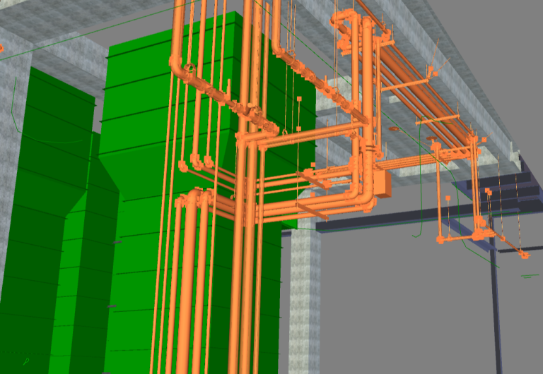 Virtual design of piping framework